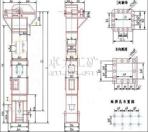 TD斗式提升機外形尺寸圖 TD斗式提升機外形尺寸圖